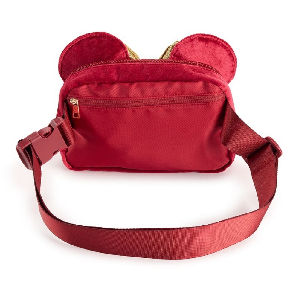 New Minnie Mouse Quilted Velvet Bow Disney Fanny Pack Belt Bag Disneyland World - Picture 2 of 4